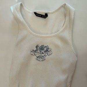 white tank top